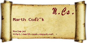Marth Csák névjegykártya